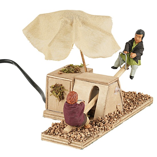 Bimbi sul dondolo in movimento 12 cm per presepe Mondo Presepi