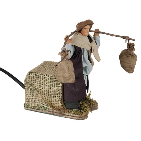 Portatore di sacchi 12 cm in movimento per presepe Mondo Presepi