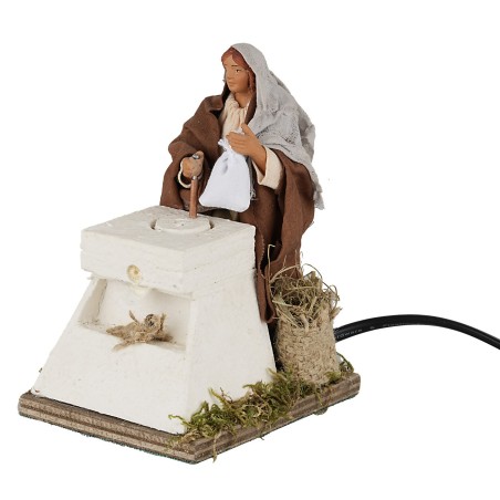 Mugnaia 12 cm in movimento per presepe Mondo Presepi