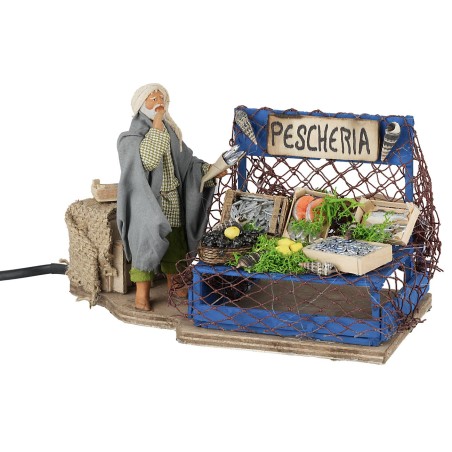Pescivendolo12 cm in movimento per presepe Mondo Presepi