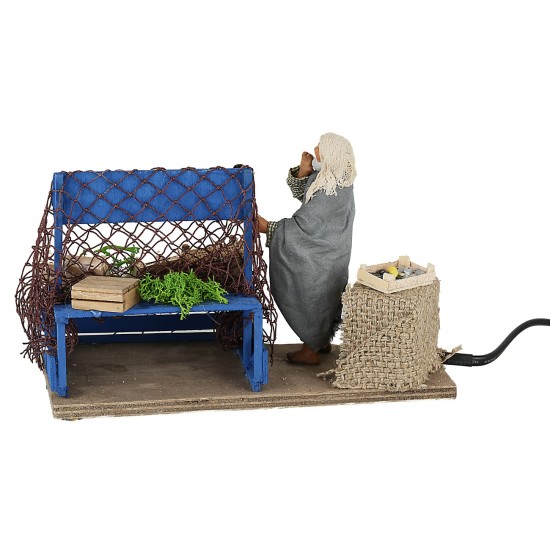 Pescivendolo12 cm in movimento per presepe Mondo Presepi