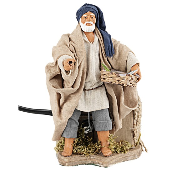 Pescatore 12 cm in movimento per presepe Mondo Presepi