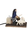12 cm Shepherd with sheep in motion