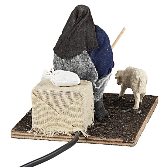 Pastore con pecore 12 cm in movimento per presepe Mondo Presepi
