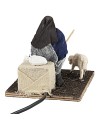 12 cm Shepherd with sheep in motion