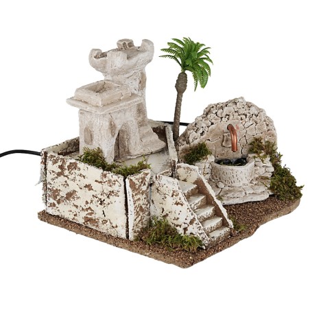 Arab house with working fountain, dimensions 29x23x21 cm (h)