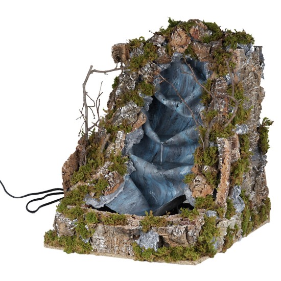 Cascata e lago effetto profondità cm 35x46x48 h per presepe