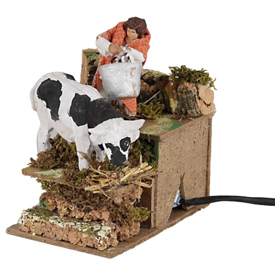 Bue e bambino con doppio movimento serie 10 cm