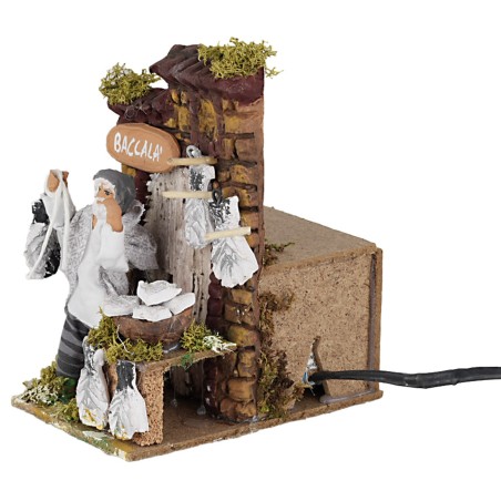 Venditore di Baccalà 10 cm in movimento per presepe Mondo