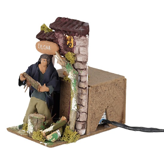 Venditore di legna 10 cm in movimento