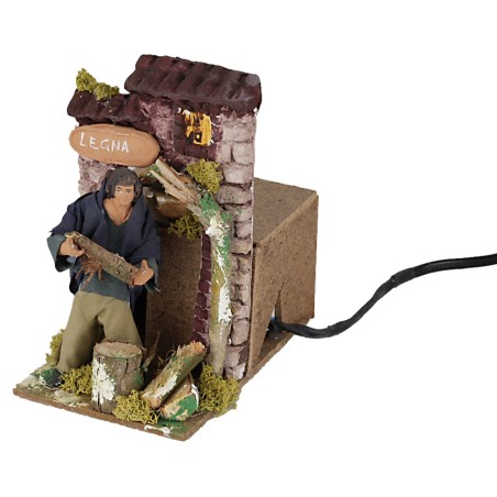Venditore di legna 10 cm in movimento