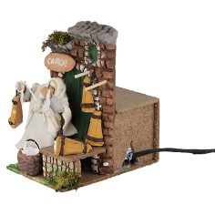 Venditore cavagne10 cm in movimento per presepe Mondo Presepi 2