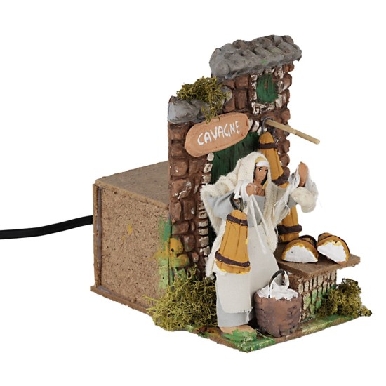 Venditore cavagne10 cm in movimento per presepe Mondo Presepi