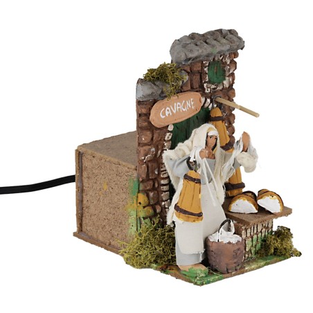 Venditore cavagne10 cm in movimento per presepe Mondo Presepi