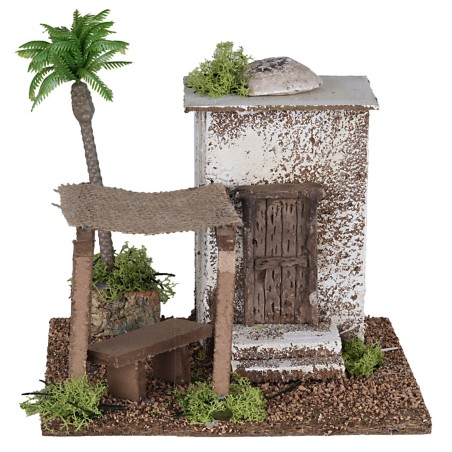 Casa araba con tenda cm 19,5x14,5x27 h per presepe Mondo Presepi