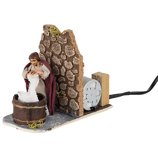 Lavandaia 10 cm in movimento per presepe Mondo Presepi