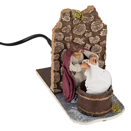 Lavandaia 10 cm in movimento per presepe Mondo Presepi