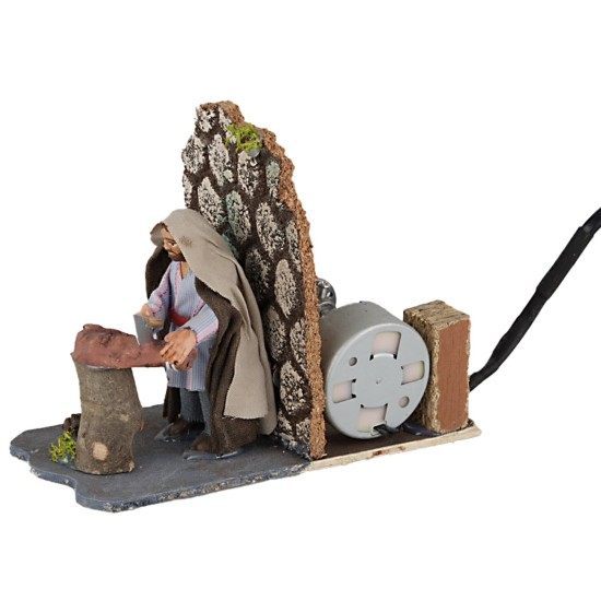 Macellaio 8 cm in movimento per presepe Mondo Presepi
