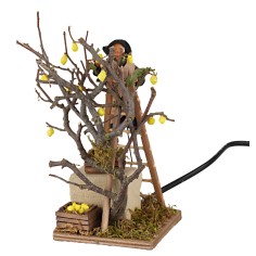 Uomo sulla scala 12 cm in movimento per presepe Mondo Presepi