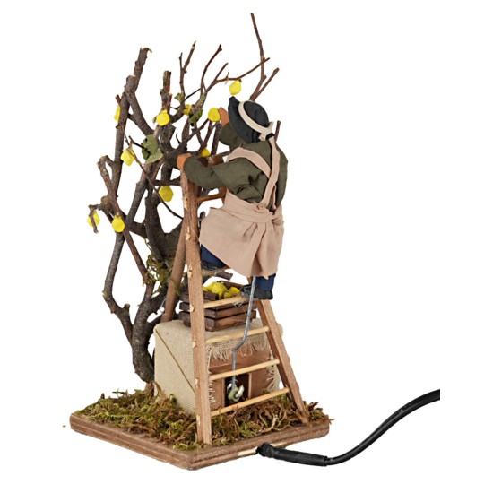 Uomo sulla scala 12 cm in movimento per presepe Mondo Presepi