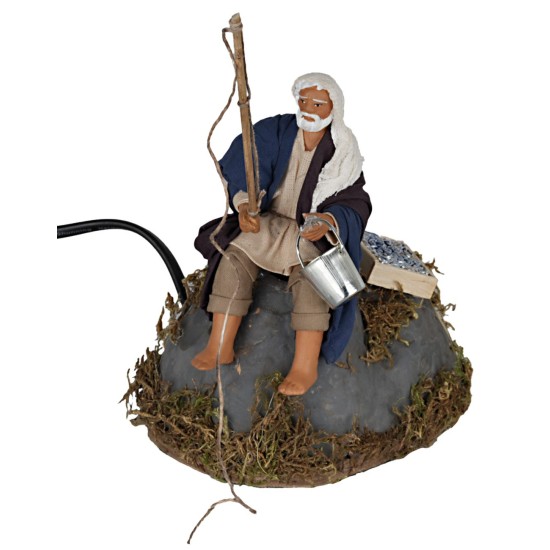 Pescatore seduto serie 12 cm in movimento