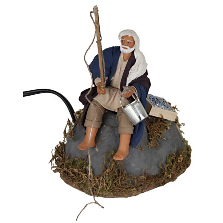 Pescatore seduto 12 cm in movimento