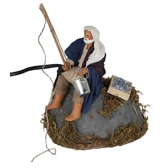 Pescatore seduto 12 cm in movimento per presepe Mondo Presepi 2
