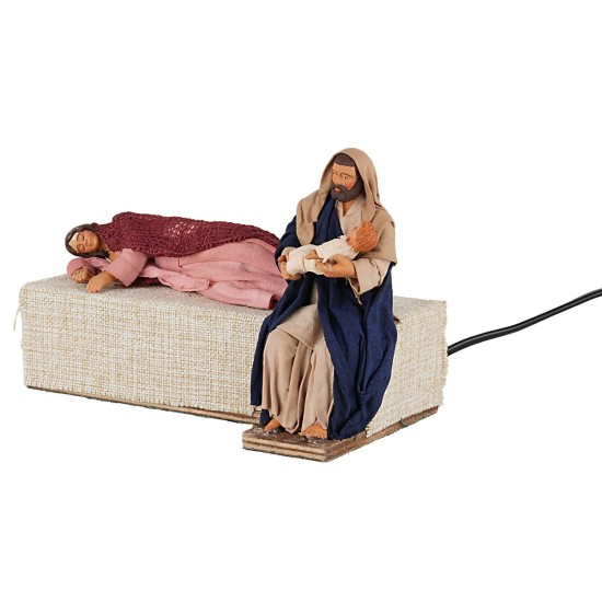 Natività serie 15 cm in movimento con Madonna che riposa