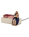 Natività serie 15 cm in movimento con Madonna che riposa