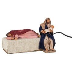 Natività dormiente 14 cm in movimento per presepe Mondo Presepi 2