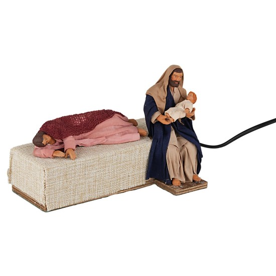 Natività dormiente 15 cm in movimento per presepe Mondo Presepi