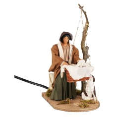 Mamma che dondola bimbo 15 cm in movimento per presepe Mondo