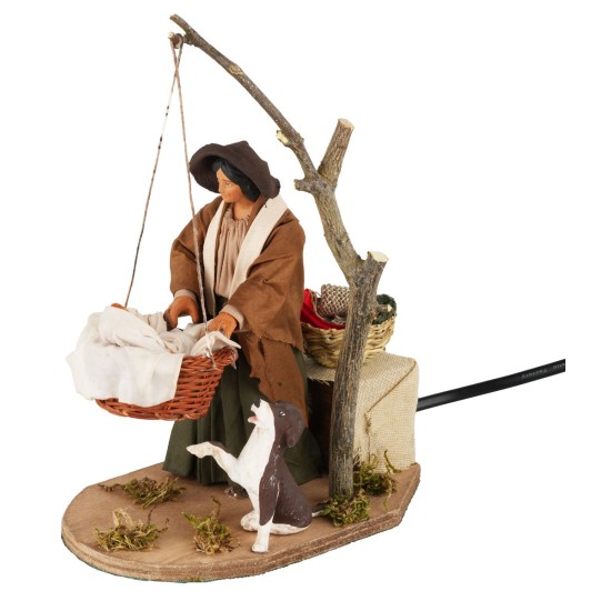 Mamma che dondola bimbo 15 cm in movimento per presepe Mondo