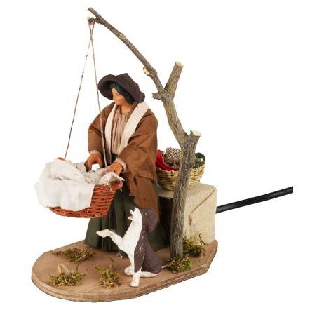 Mamma che dondola bimbo 15 cm in movimento per presepe Mondo