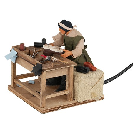 Ciabattino 14 cm in movimento per presepe Mondo Presepi