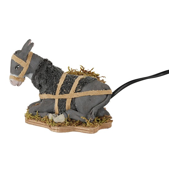 Asino seduto in movimento serie 15 cm per presepe Mondo Presepi
