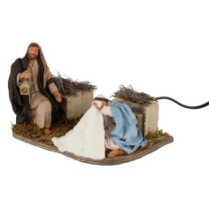 Natività con Madonna sdraiata serie 15 cm in movimento 2