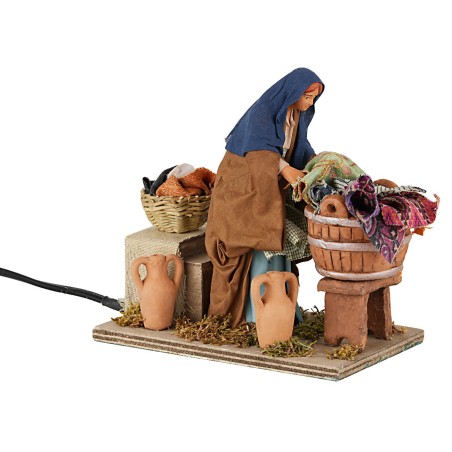 Lavandaia 14 cm in movimento per presepe Mondo Presepi