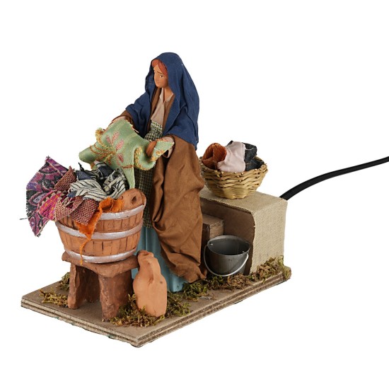 Lavandaia 14 cm in movimento per presepe Mondo Presepi