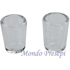 Set of 2 Glasses, glass mm 10x13 crib, house, dolls
