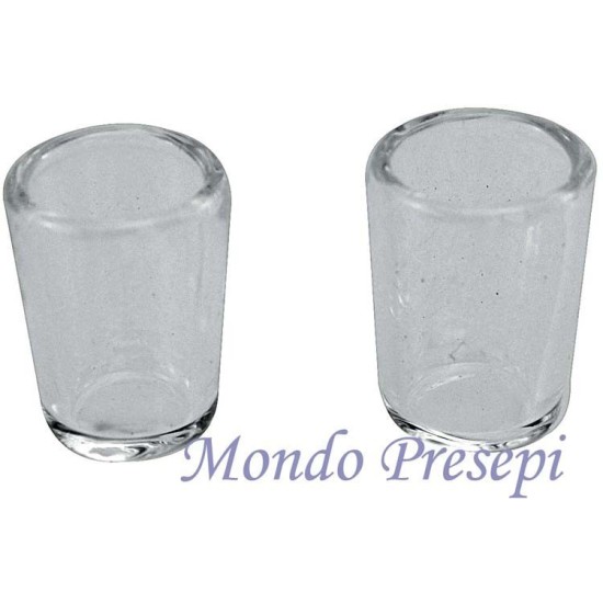 Juego de 2 vasos de vidrio mm 10x13 belén, casa de muñecas