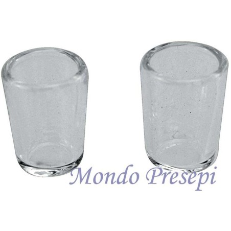 Set 2 Bicchieri in vetro mm 10x13 presepe, casa bambole Mondo