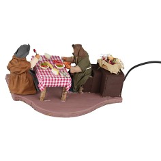 Famiglia a tavola che mangiano serie 10 cm in movimento 2