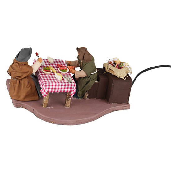 Famiglia a tavola che mangiano serie 10 cm in movimento