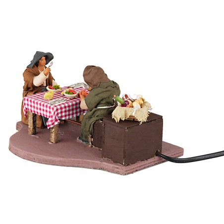 Famiglia a tavola che mangiano serie 10 cm in movimento