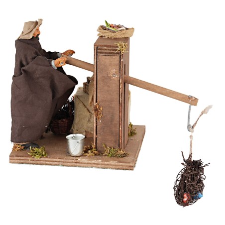 Pescatore 12 cm in movimento per presepe Mondo Presepi