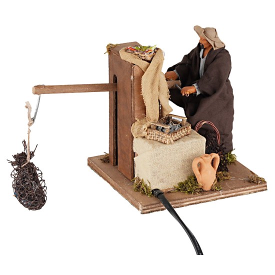 Pescatore 12 cm in movimento per presepe Mondo Presepi