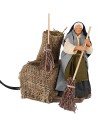 Woman with broom 12 cm in motion