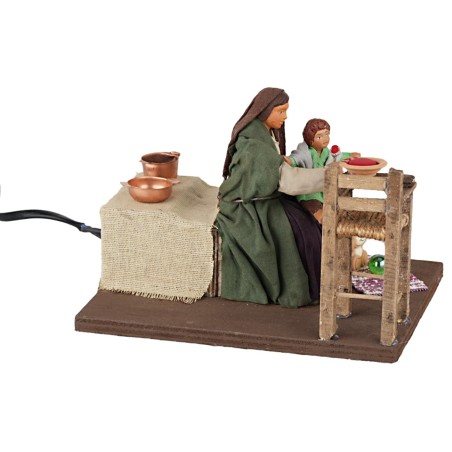 Mamma con bambino serie 10 cm in movimento