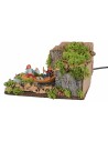 Barca con pescatori sul fiume in movimento 25x16x20 h